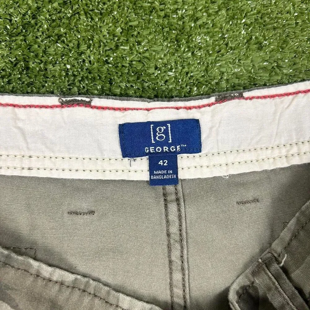 George Men's Green and Khaki Shorts